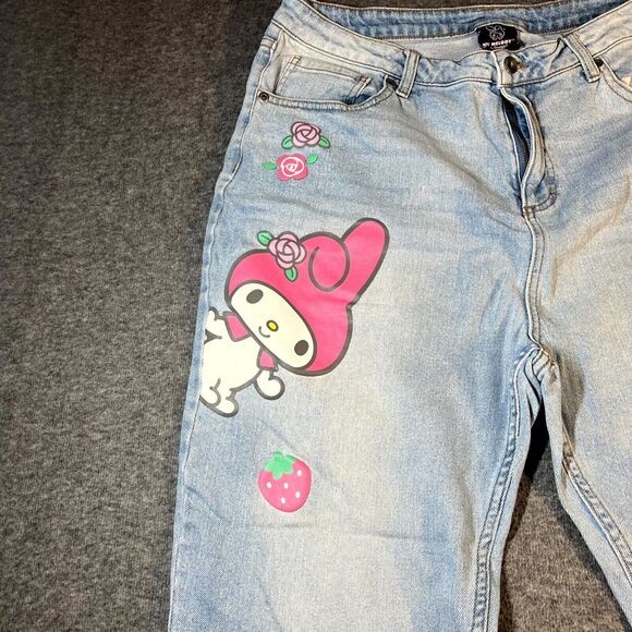 My Melody Sanrio Womens 15 Jeans Denim Light Blue Hello Kitty 34x26 - Picture 6 of 14